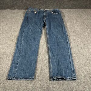 Vintage Levis 505 Jeans Men’s 38x28 Y2K Denim Straight Leg Dark Wash Regular Fit